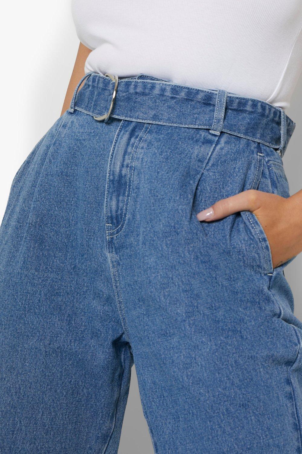 Jean mom avec ceinture hotsell